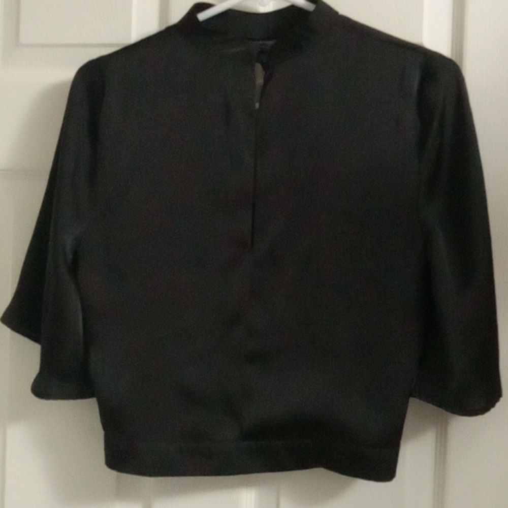 5/$20**Size 10 Glassons black satin blouse - Picture 6 of 8